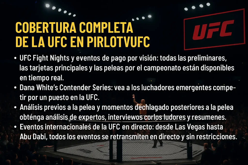 Cobertura completa de la UFC en PirloTVUFC