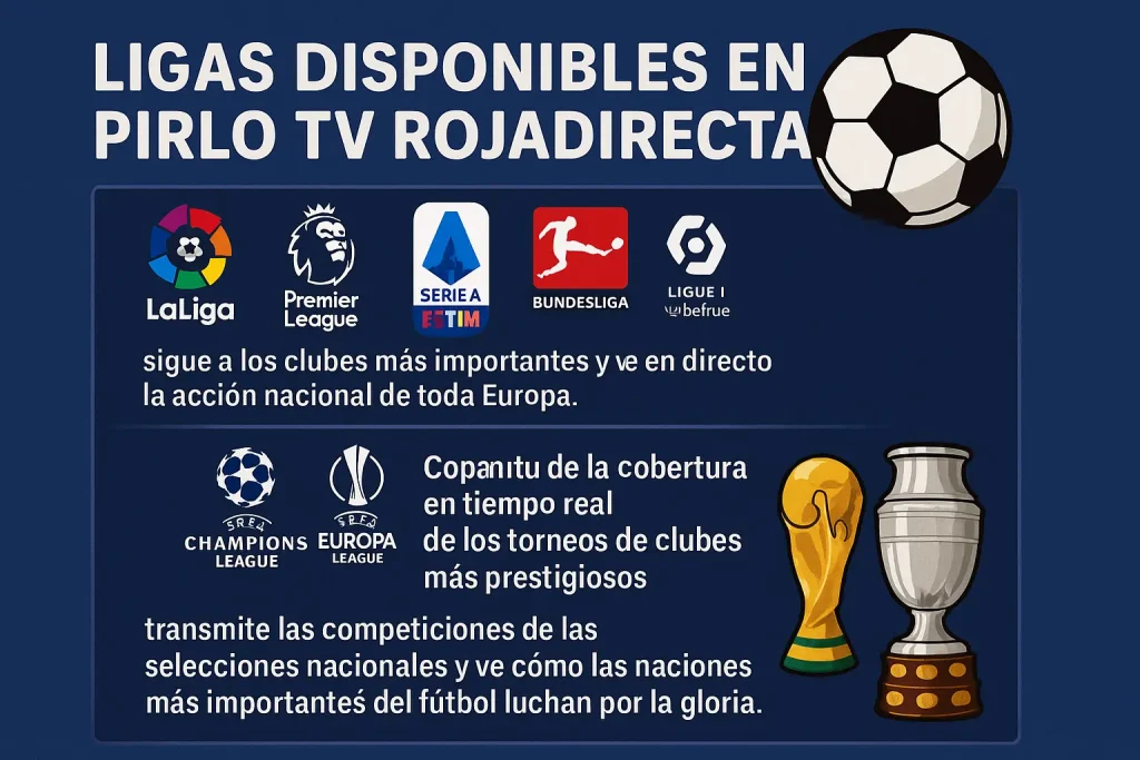 Ligas disponibles en Pirlo TV Rojadirecta