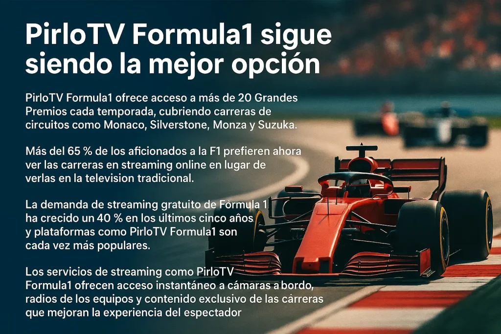 PirloTV Formula1 sigue siendo la mejor opción