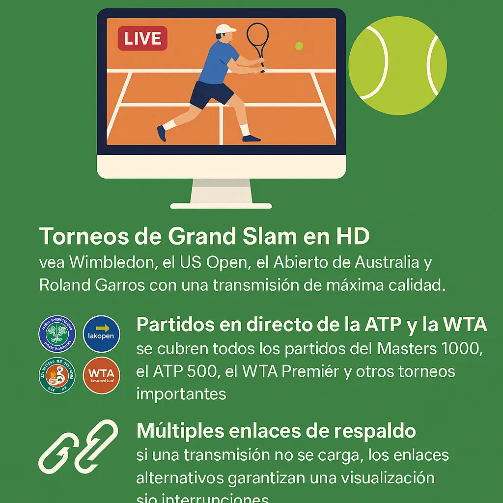 Lo que ofrece PirloTV Tenis para la transmisión en directo de tenis