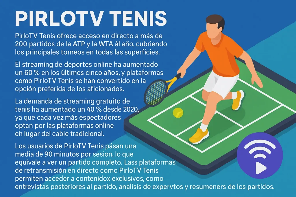 PirloTV Tennis ofrece acceso en directo